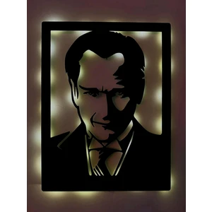 Aa Pilli Ledli Işıklı Atatürk Tablo, Atatürk Portre, Dekoratif Tablo