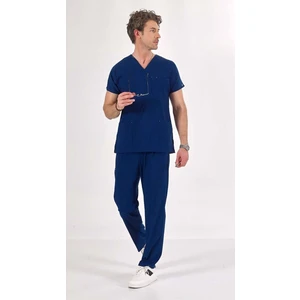 Uçak İş Giyim Blazer Mavi Core-Flex Erkek Likralı Cerrahi Takım