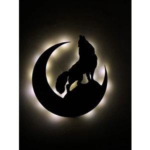 Aa Pilli Ledli Bozkurt Tablo, Hilal Ay ve Kurt Tablo, Ledli Dekoratif Bozkurt Tablosu