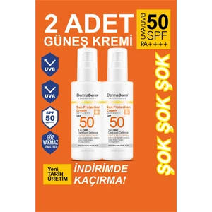 2 Adet Spf 50+ Güneş Koruma Leke Karşıtı Yüz ve Vücut Güneş Kremi 2 x 100 Gr