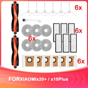 Xiaomi X20+ /X10 Için Aksesuar Seti+ Robot Vakum Süpürge, Yedek Ana Fırça Mop Pad Toz Torbaları Yan Fırça Filtreleri (Yurt Dışından)