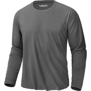 Erkek Antrasit Basic Uzun Kollu Tişört Sporcu Body T-Shirt