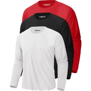 Erkek 3'lü Paket Basic Uzun Kollu Tişört Sporcu Body T-Shirt