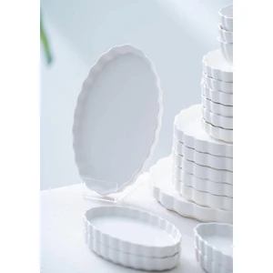 Vesper 31 Parça Beyaz Porselen Kahvaltı Takımı 6 Kişilik Düz Sade Tasarım