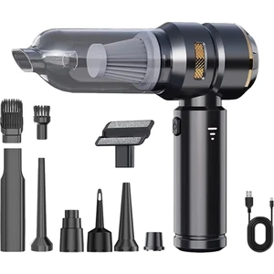 Araç Vakum Süpürge Taşınabilir Yüksek Güçlü El Taşınır Motorsuz Motor Temizleme Makinesi Hava Duster Ev Cihazı Siyah (Yurt Dışından)