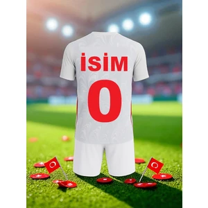 Bite Nose Türkiye Beyaz Milli Takım Isme Özel Yazdırmalı Çocuk Halı Saha Forma