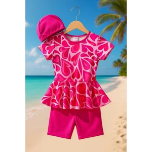 Üç Parça Kız Çocuk Boneli Mayo