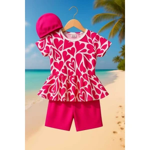 Üç Parça Kız Çocuk Boneli Mayo