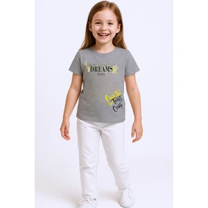 Kız Çocuk Tshirt Pistachio Baskılı Bisiklet Yaka E2