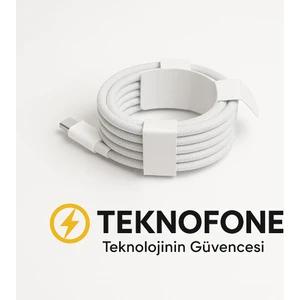 240W 2 Metre Apple Iphone 15 - 16 - Pro - Pro Max Hasır 2 Metre Hızlı Şarj Kablosu Type-C To Type-C