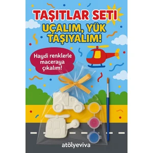 Taş Boyama Seti Taşıtlar Serisi Helikopter ve Kamyon