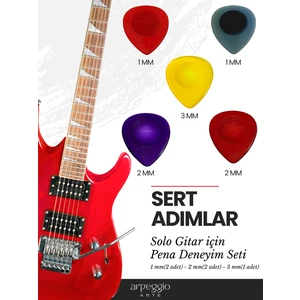 Arpeggio Arte 'sert Adımlar' - Solo Gitar Için Pena Deneyim Seti 5 Adet (0,96 mm Karışık Renk)