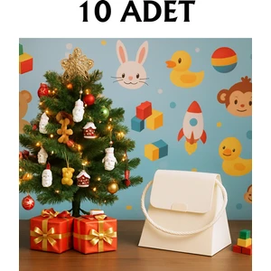 10 Adet Konsept Özel Tasarım Beyaz Hediye Kutusu Çanta Boş Karton Hediye Paketi Hediyelik