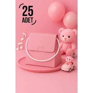 25 Adet Konsept Özel Tasarım Pembe Hediye Kutusu Çanta Boş Karton Hediye Paketi Hediyelik