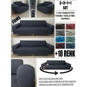 %100 Pamuk Fransız Kumaş 3+3+1+1 Komple Giydirme Kanepe&çekyat, Bohem, Porto, Vb Model Koltuk Kılıfı