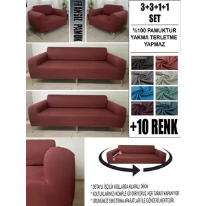 %100 Pamuk Fransız Kumaş 3+3+1+1 Komple Giydirme Kanepe&çekyat, Bohem, Porto, Vb Model Koltuk Kılıfı