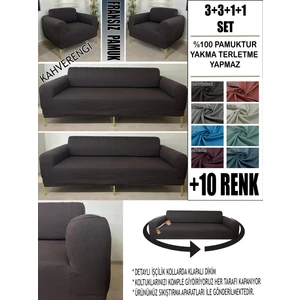 %100 Pamuk Fransız Kumaş 3+3+1+1 Komple Giydirme Kanepe&çekyat, Bohem, Porto, Vb Model Koltuk Kılıfı