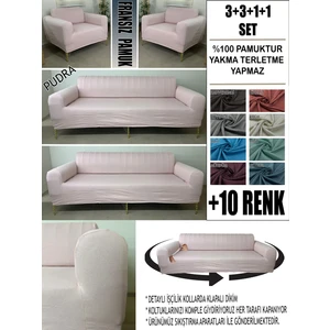 %100 Pamuk Fransız Kumaş 3+3+1+1 Komple Giydirme Kanepe&çekyat, Bohem, Porto, Vb Model Koltuk Kılıfı