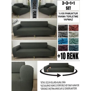 %100 Pamuk Fransız Kumaş 3+3+1+1 Komple Giydirme Kanepe&çekyat, Bohem, Porto, Vb Model Koltuk Kılıfı