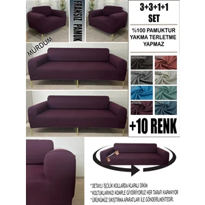 %100 Pamuk Fransız Kumaş 3+3+1+1 Komple Giydirme Kanepe&çekyat, Bohem, Porto, Vb Model Koltuk Kılıfı