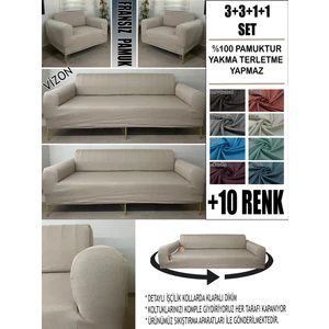%100 Pamuk Fransız Kumaş 3+3+1+1 Komple Giydirme Kanepe&çekyat, Bohem, Porto, Vb Model Koltuk Kılıfı
