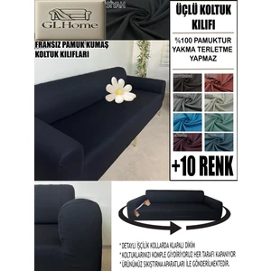 %100 Pamuk Fransız Kumaş 3 Lü Komple Giydirme Kanepe & Çekyat, Bohem, Porto, Vb. Model Koltuk Kılıfı