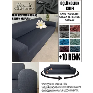 %100 Pamuk Fransız Kumaş 3 Lü Komple Giydirme Kanepe & Çekyat, Bohem, Porto, Vb. Model Koltuk Kılıfı