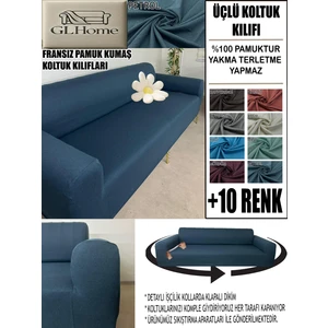 %100 Pamuk Fransız Kumaş 3 Lü Komple Giydirme Kanepe & Çekyat, Bohem, Porto, Vb. Model Koltuk Kılıfı
