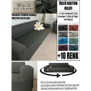 %100 Pamuk Fransız Kumaş 3 Lü Komple Giydirme Kanepe & Çekyat, Bohem, Porto, Vb. Model Koltuk Kılıfı