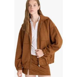 Fermuarlı Süet Bomber Ceket F7759AX25AU