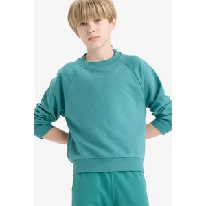 Bisiklet Yaka Basic Düz Okul Sweatshirt Erkek Çocuk E8415A825AU