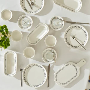 Bella Maison Motto Seramik 26 Parça 6 Kişilik Kahvaltı Takımı Beyaz