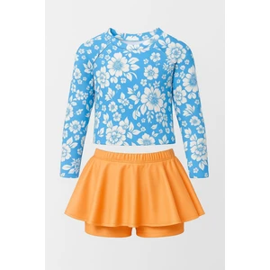 Etek Detaylı Kız Çocuk Desenli Mayo 3-10 Yaş 11912