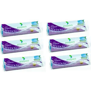 Evsel Büyük Çöp Torbası 65 x 80 cm 6 Rulo 60'lı Çöp Poşeti