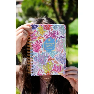 Victoria's Journals 2025-2026 Akademik Ajanda A5- Motivasyon Sayfalı Coral Bloom Renkli Mercan