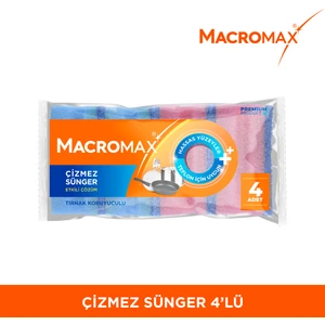 Tırnak Koruyuculu Çizmez Bulaşık Süngeri 4'lü Paket, Teflon ve Hassas Yüzeyler İçin
