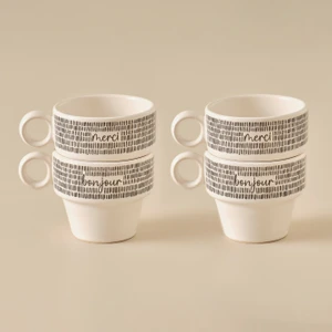 Bella Maison Merci Seramik Espresso 4'lü Kahve Fincanı Seti Siyah (105 cc)