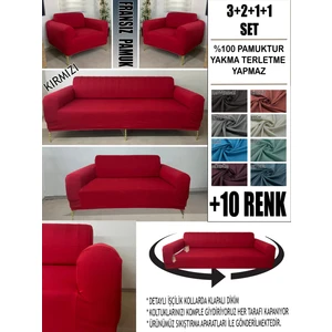 %100 Pamuk Fransız Kumaş 3+2+1+1 Komple Giydirme Kanepe&çekyat, Bohem, Vb. Model Koltuk Kılıfı
