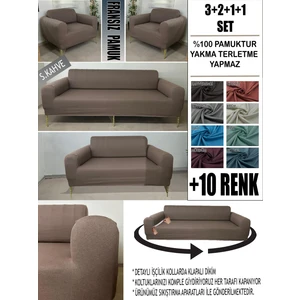 %100 Pamuk Fransız Kumaş 3+2+1+1 Komple Giydirme Kanepe&çekyat, Bohem, Vb. Model Koltuk Kılıfı