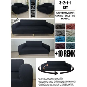 %100 Pamuk Fransız Kumaş 3+2+1+1 Komple Giydirme Kanepe&çekyat, Bohem, Vb. Model Koltuk Kılıfı