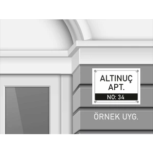 Kişiye Özel Apartman Kapı Isim Numara Pvc Levha 40X30 cm