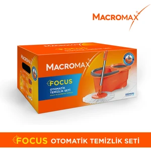 Focus Otomatik Temizlik Seti, Pedalsız Döner Sıkmalı 360 Başlıklı Mikrofiber Paspas
