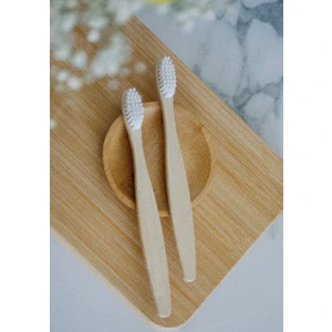 Ba&der Çocuk 2'li Paket %100 Doğal Bambu Diş Fırçası ( Çocuk Beyaz Yumuşak 2'li)