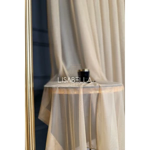 Saf Elegans Sütlü Kahve Renk Orjinal  Grek Tül (Pilesiz Düz Dikiş)