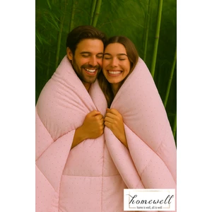 Saf Bambu Hipoalerjenik Çift Kişilik Yorgan Pembe