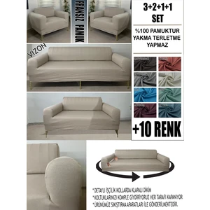 %100 Pamuk Fransız Kumaş 3+2+1+1 Komple Giydirme Kanepe&çekyat, Bohem, Vb. Model Koltuk Kılıfı
