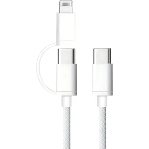 60W iPhone Samsung Xiaomi Oppo Huawei Type-C Lightining 2in1 1m Halat Örgü Hızlı Şarj Data Kablosu
