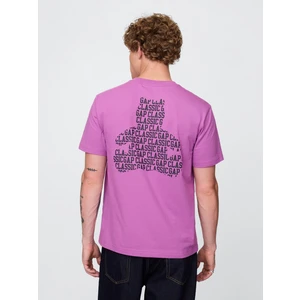 Erkek Koyu Lila Pocket Grafik T-Shirt