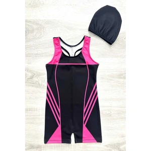 Yüzücü Şortlu Kız Çocuk Mayo ( Boneli )