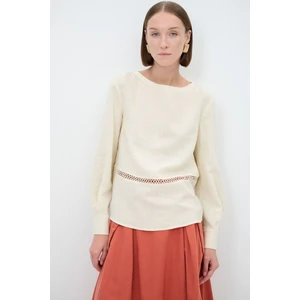 Adl Sırtı Düğmeli Bluz Vanilya 11544918000